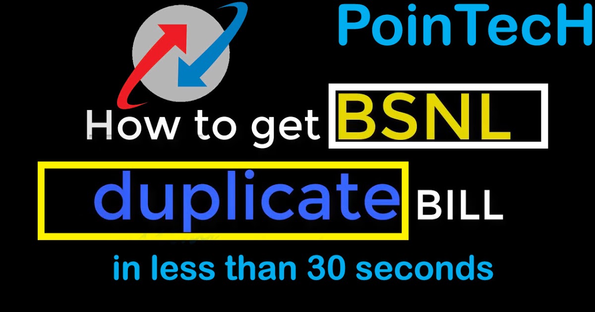 How To Download Bsnl Landline Duplicate Bill Copy Online